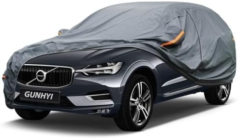 GUNHYI Premium Car Cover Custom Fit Volvo XC60, 16 Layers Heavy Duty Car Cover Waterproof All Weather with Zipper Door for Sun Rain Snow Dust Uv Protection