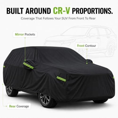 SUV Car Cover for Honda CRV, Waterproof with Door Zipper