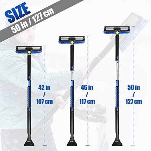 SEG Direct 50" Extendable Snow Brush with Ice Scraper, Snow Brush for Car
