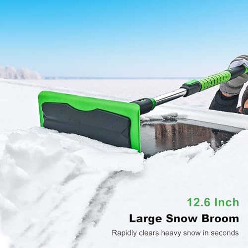 SEAAES 55 Inch Snow Broom and Ice Scraper for Truck SUV Windshield