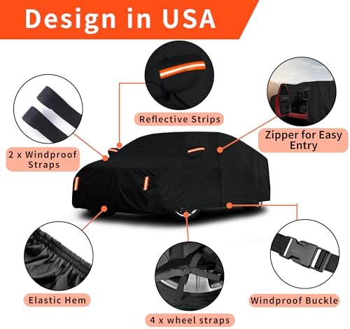 Waterproof Car Cover for Toyota Camry 1996-2026, Honda Accord 2001-2026