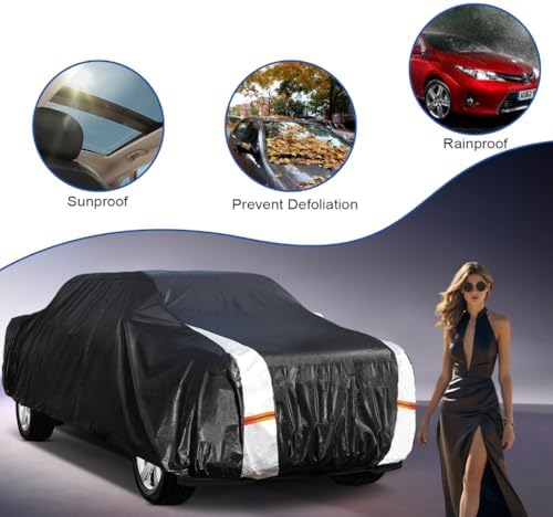 Ford F-150 Truck Cover Custom Fit 2008-2026 SuperCrew Cab SB (5.5'-6.5') with Door Zipper, Full Exterior Pickup Truck Cover Waterproof All Weather,Wind Dust Sun and UV Protection.
