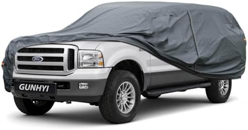 GUNHYI Premium Car Cover Custom Fit Ford Excursion, 16 Layers Heavy Duty Car Cover Waterproof All Weather with Zipper Door for Sun Rain Snow Dust Uv Protection