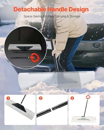 VEVOR Snow Pusher Shovel, 36 inch Wide Push Snow Shovel Plow for Driveway