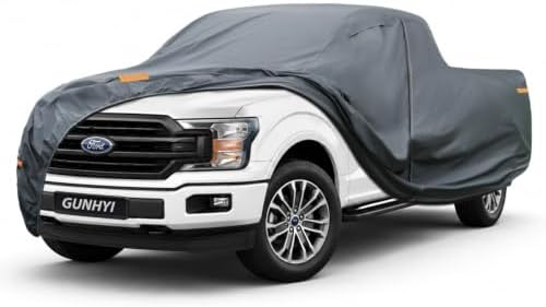 GUNHYI Premium Truck Cover Custom Fit Ford F-150 SuperCab Short Bed, 16 Layers Heavy Duty Truck Cover Waterproof All Weather with Zipper Door for Sun Rain Snow Dust Uv Protection