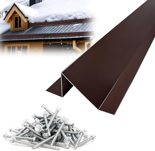 3.9 Ft Metal Roof Snow Guards with Screws Snow Stops for Metal Roofs Ice Guards for Aluminum Roofing Panels, Wood Canopy, 8 PCS - 31 Ft Kit Brown
