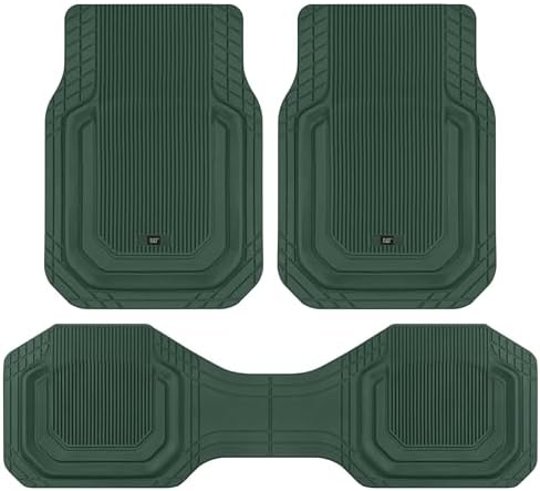 Cat® ToughLiner™ Car Floor Mats - Heavy Duty Trim to Fit Mat for Trucks - Car Mats & SUV Floor Liners for Car - All-Weather Truck Accessories & Odorless Rubber Automotive Mats - Green