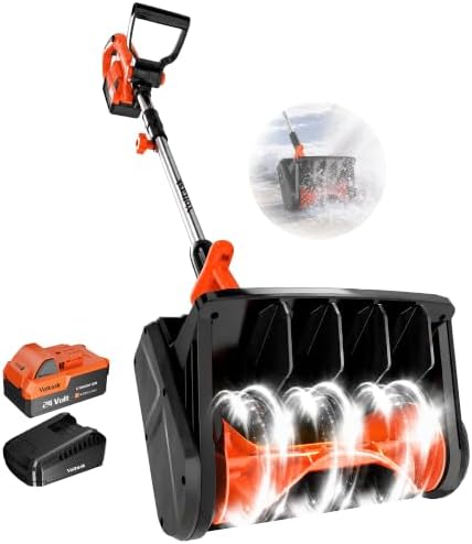 VOLTASK 24V Cordless Electric Snow Shovel, 13-Inch Brushless Snow Blowers