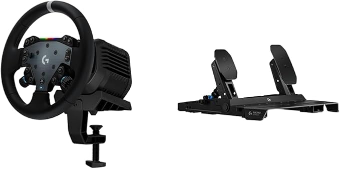 Logitech G RS50 Racing Wheel System - 8Nm Direct Drive Base, RS Wheel Hub with 13 Buttons, 11” Round Wheel + RS Pedals - Sim Racing Pedals with 75 kg Load Cell, Modular Design, for PS5/PS4/PC – Black