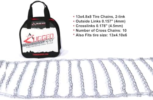 The ROP Shop Pair of 2 Link Tire Chains 13x4.10x6
