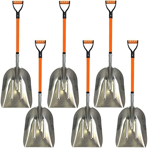 Ashman Aluminium 48 inch Snow Shovel with Large Head and Durable Handle. (Scoop Shovel, 1 Pack) (Scoop Shovel, 6 Pack)