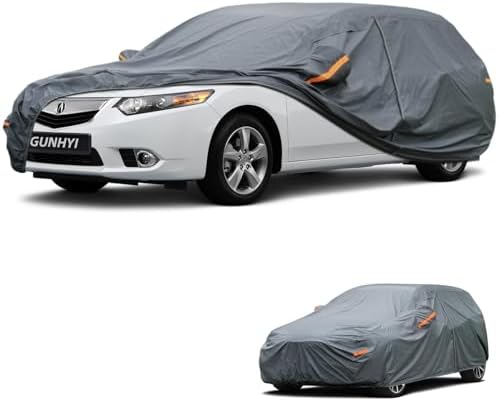 GUNHYI Premium Car Cover Custom Fit Acura TSX Sport Wagon, 16 Layers Heavy Duty Car Cover Waterproof All Weather with Zipper Door for Sun Rain Snow Dust Uv Protection
