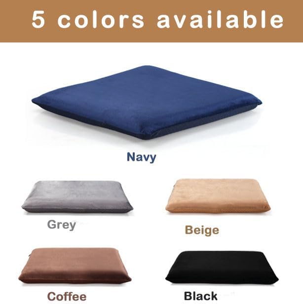 Augld Square Chair Seat Cushion Memory Foam Chair Cushion for Kitchen, Dining,Office or Car 18x18 in Grey