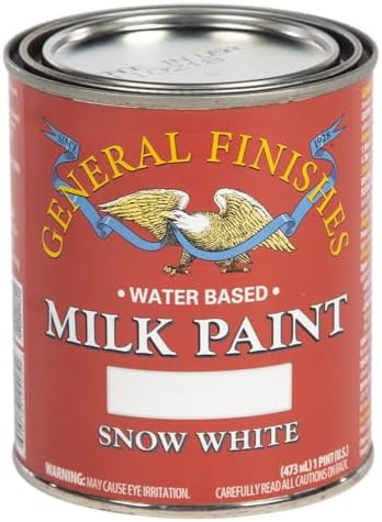 General Finishes Water Based Milk Paint, 1 Pint, Snow White