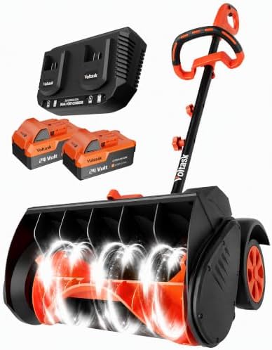 VOLTASK 48V 16-Inch Electric Snow Shovel with Wheels, 1200W Brushless Motor