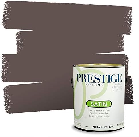 PRESTIGE Interior Paint and Primer in One, Dark Chocolate, Satin, 1 Gallon