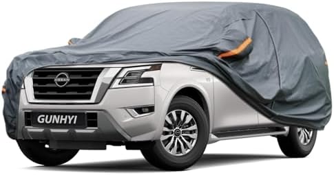 GUNHYI Premium Car Cover Custom Fit Nissan Armada, 16 Layers Heavy Duty Car Cover Waterproof All Weather with Zipper Door for Sun Rain Snow Dust Uv Protection