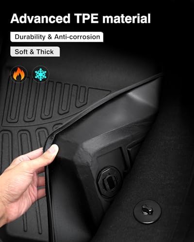 Powerty Floor Mats for 2022-2025 2026 Kia EV6 All Weather 3D TPE Anti-Slip Car Liners for 1st & 2nd Row Accessories