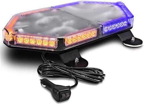 LAMPHUS NanoFlare 17 Inch 56W Amber Blue LED Strobe Light Bar For Trucks