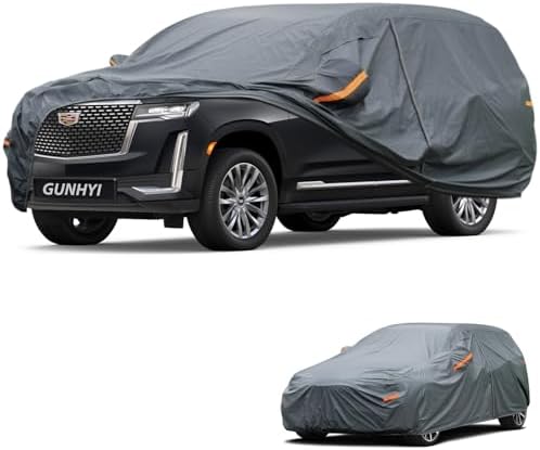 GUNHYI Premium Car Cover Custom Fit Cadillac Escalade STD, 16 Layers Heavy Duty Car Cover Waterproof All Weather with Zipper Door for Sun Rain Snow Dust Uv Protection