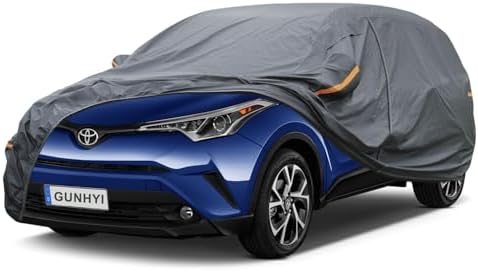 GUNHYI Premium Car Cover Custom Fit Toyota C-HR, 16 Layers Heavy Duty Car Cover Waterproof All Weather with Zipper Door for Sun Rain Snow Dust Uv Protection
