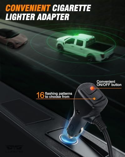 LUMENIX 56 LED Green Rooftop Beacon Strobe Light Bar for Trucks