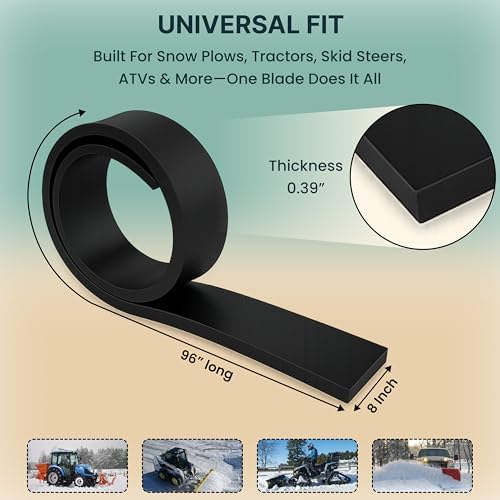 SIMOND STORE - Rubber Snow Plow Cutting Edge – Heavy Duty 96" x 8" x 0.39"