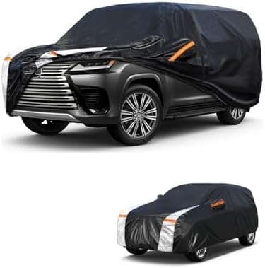 Large SUV Car Cover for Lexus LX 1995-2026 100% Waterproof All Weather, Heavy Duty Outdoor Full Exterior Covers Rain Sun Wind UV Protection.