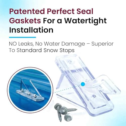 10 Pack Snow Guards for Metal Roofs – with Perfect Seal Gaskets & Screws – Heavy-Duty Polycarbonate Roof Snow Stops Prevent Sliding Snow & Ice | Made in USA