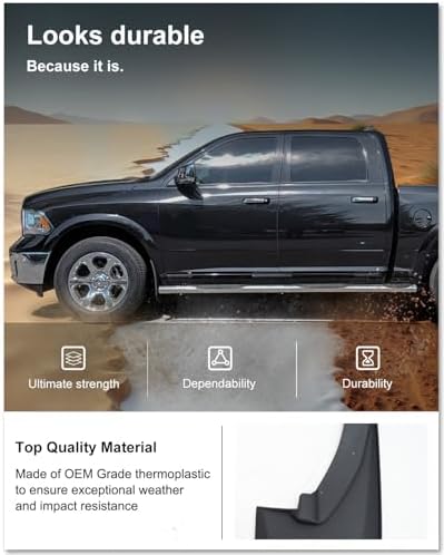 Kiwi Master No Drill Mud Flaps for 2009-2018 Ram 1500/2500/3500 with Fender