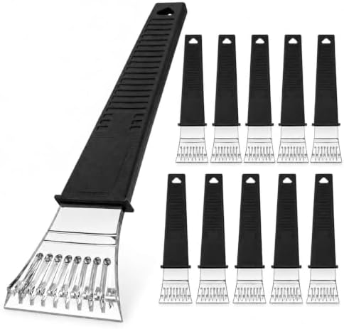 Gardenised 10-pc Car Window and Windshield Ice Scraper Tool for Snow & Ice Removal Vehicle Accessory with Comfortable Non-Slip Grip Handle for Quick Easy & Safe Winter Cleaning