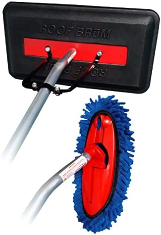 SNOBRUM Foam Snow Rake Plush Wash Kit, 22 Foot Reach – No Scratch Snow Removal and Cleaning Set, 6 Piece Handle with 60 Degree Roof Reach – Clear Snow from Your Tall Vehicle and Solar Panels