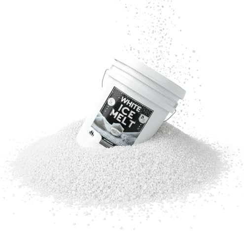 Peach Country White Ice Melt Pet Friendlier Eco-Friendly De-Icer, Fast-Acting Granules for Driveways, Walkways & Entryways, 45 lb Pail
