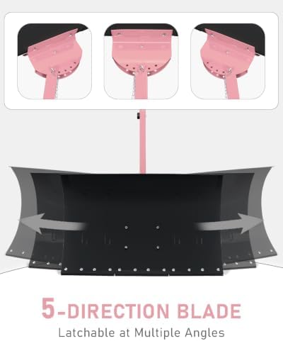 Outvita Snow Shovel with Wheels, 29" Wide 18" Long, Black & Pink