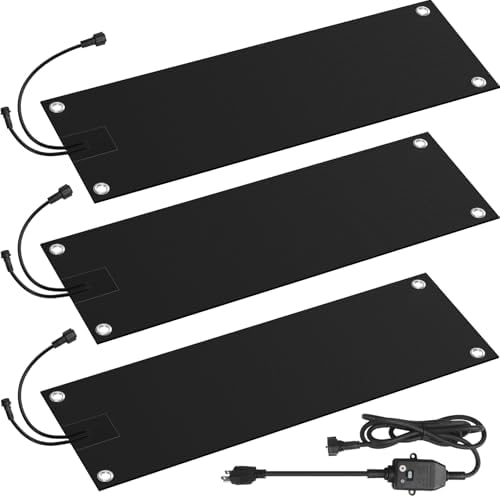 3 Pcs Heated Snow Melting Mats,10x30 in No-Slip Rubber Heated Outdoor Mats