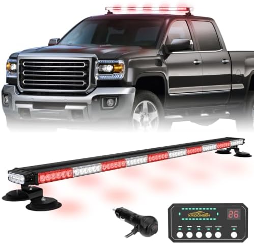 XRIDONSEN 45.5" 128 LED Roof Strobe Light Bar, Top Magnetic Mount Lights
