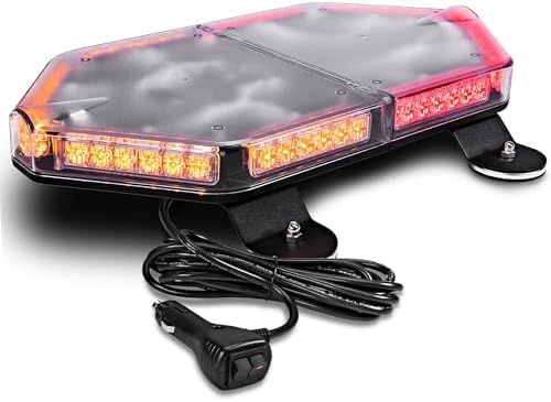 LAMPHUS NanoFlare 17 Inch 56W Amber Red LED Strobe Light Bar For Trucks