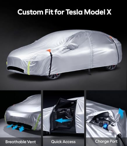 Wigoo Tesla Model X Car Cover 2015-2026, Waterproof All-Weather Protection
