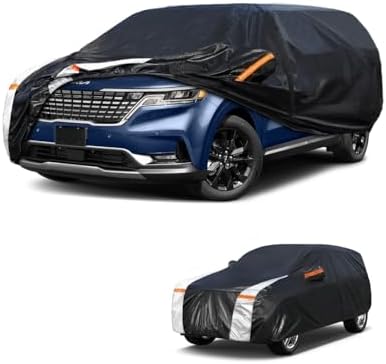Minivan Car Cover for Kia Carnival MPV/Sedona 1998-2026 100% Waterproof All Weather, Heavy Duty Outdoor Full Exterior Covers Rain Sun Wind UV Protection.