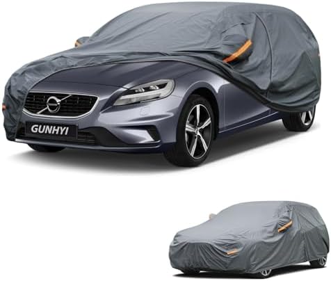 GUNHYI Premium Car Cover Custom Fit Volvo V40(2012–2020), 16 Layers Heavy Duty Car Cover Waterproof All Weather with Zipper Door for Sun Rain Snow Dust Uv Protection
