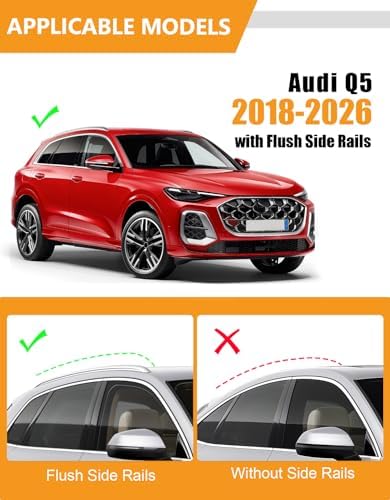 KINGGERI 300lbs Lockable Roof Rack Cross Bars for Audi Q5 2018-2026