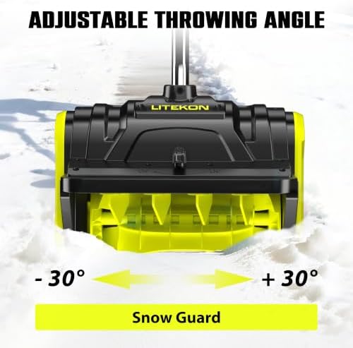 Litekon 40V Brushless Cordless Snow Shovel, 13-Inch Electric Snow Blower with 2X 4.0Ah Batteries Snow Removal with 30FT Throw Distance for Patio, Deck, Driveway,Green