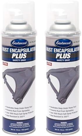 Eastwood Matte Safety Gray Rust Encapsulator Plus | Long Lasting Durable Finish 1 Coat Automotive Maximum Rust Protection | Heat Resistance up to 350 Degrees F | 16 oz. Aerosol | 2 Pack