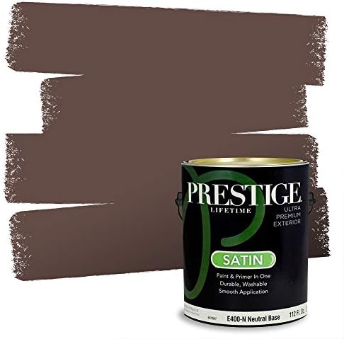 PRESTIGE Exterior Paint and Primer in One, Fresh Chocolate, Satin, 1 Gallon