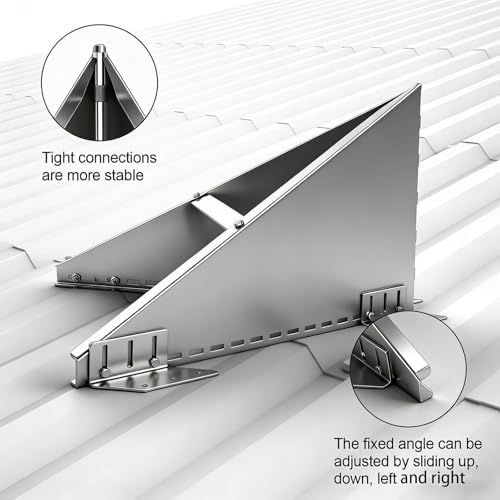 304 Stainless Steel Roof Snow Diverter Snow Guards,Snow Splitter for Metal Roofs,Roof Vent Snow Guard，forprotection Stack Pipes and Chimneys Roof（Universal Adjustable Angle，Brushed Surface）