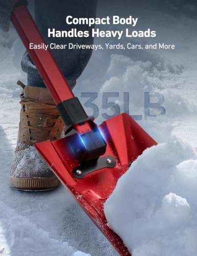 AstroAI 38.4" Folding Extendable Snow Shovel, Aluminum Handle & Metal Blade