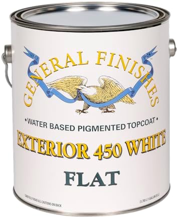 General Finishes Exterior 450 White Water Based Topcoat, 1 Gallon, Flat