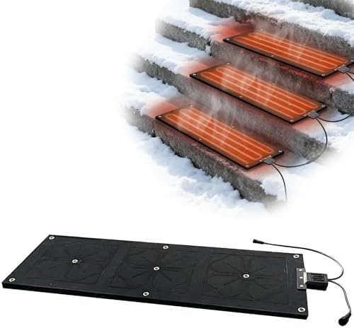 OEBLD 1Pcs Heated Snow Melting Mats for Outdoor Steps 10”X30”(Without Plug)