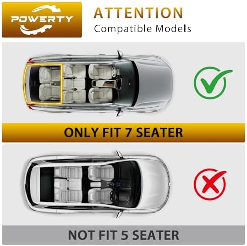 Powerty Floor Mat Cargo Liner for Toyota 4Runner 2010-2024 (Fit 7 Seats) All Weather 3D TPE Anti-Slip Car Protection, 1st & 2nd Row Set with Rear Cargo Mat Accessories