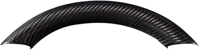 JSWAN Real Carbon Fiber Steering Wheel Cover for Tesla Model 3 2017 to 2023 Model Y 2020 to 2024 Steering Wheel Cover Steering Wheel Wrap Protector Interior Accessories (Bright Black Upper Part)